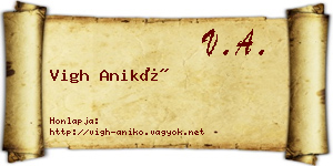 Vigh Anikó névjegykártya